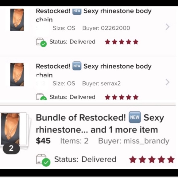 LAST! NWT Rhinestone harness body chain choker - Picture 3 of 4